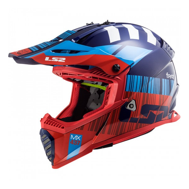 LS2 MX437 Fast EVO XCODE Helmet Red/Blue