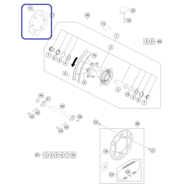 Disco Freno Trasero KTM 220mm 16