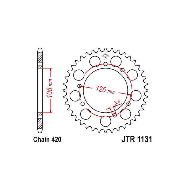 Couronne Acier JT Derbi Senda 50 E 00-11