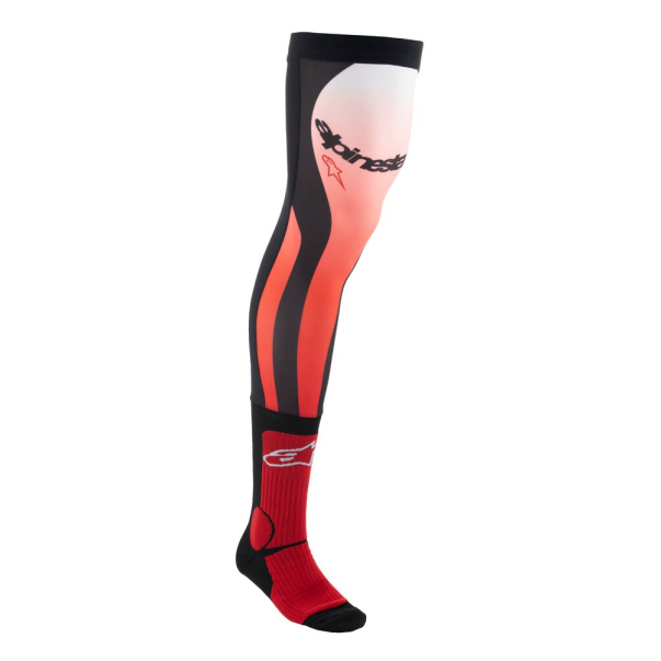 Knee Brace Socks - Bright Red White