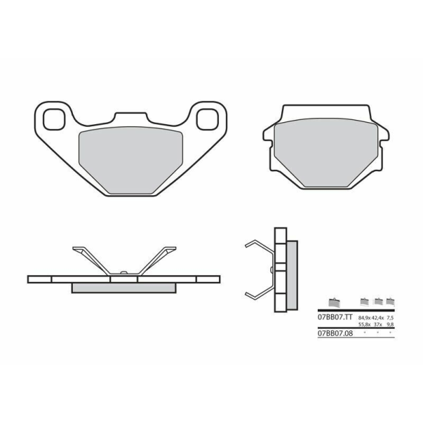 Organic Brake Pads Brembo 07Bb0708