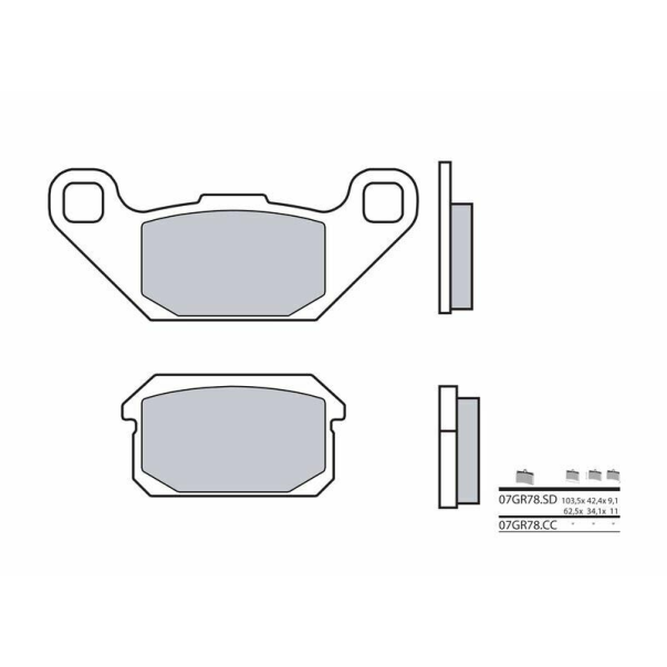 Organic Brake Pads Brembo 07Gr78Cc