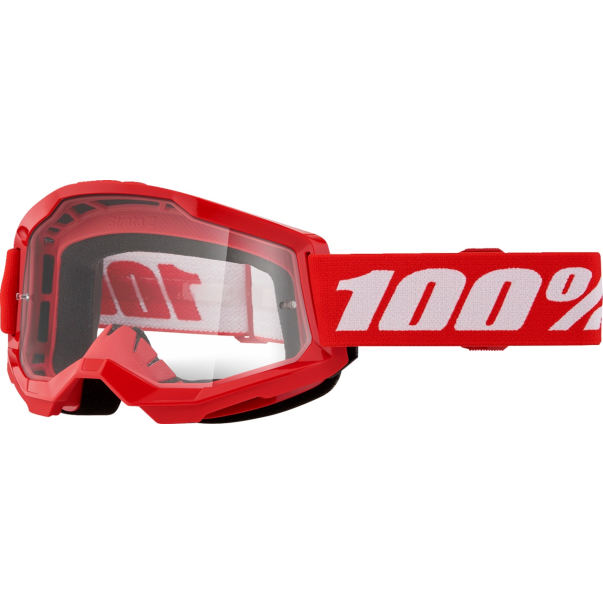 100% Strata 2 Neon Red Goggles
