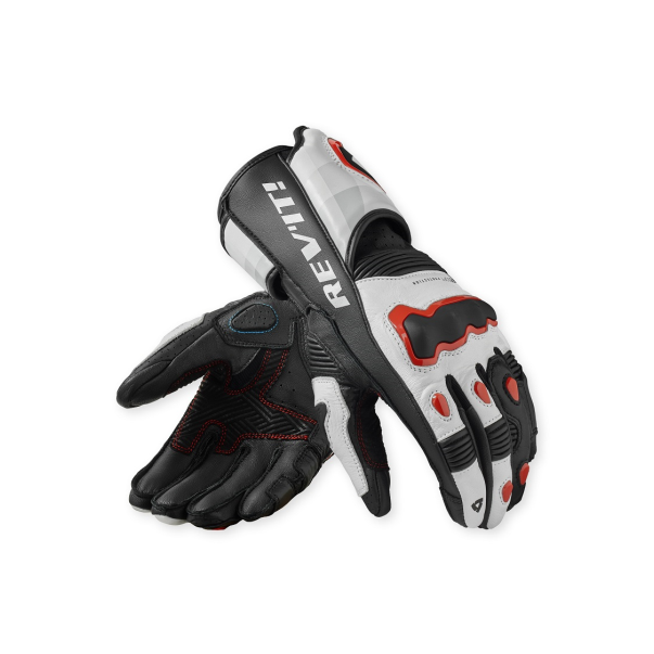Guantes Revit Quantum 3 White-Neon Red