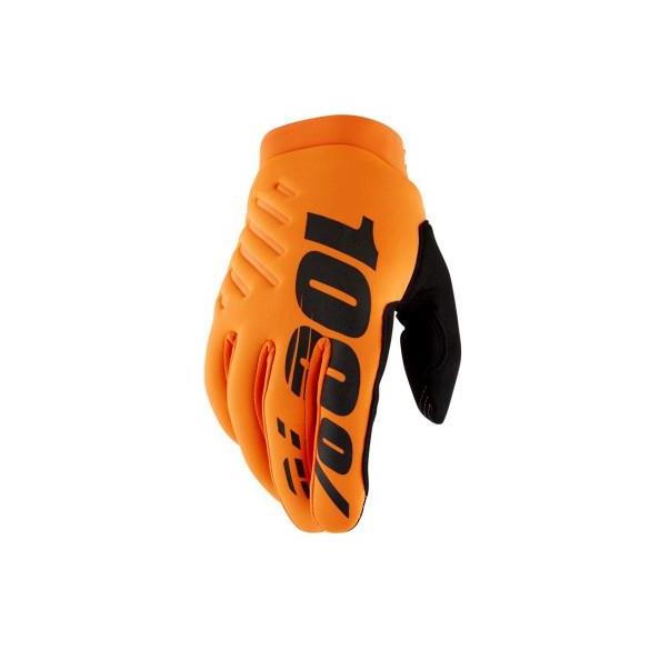 Guantes 100% Brisker Naranja/Negro