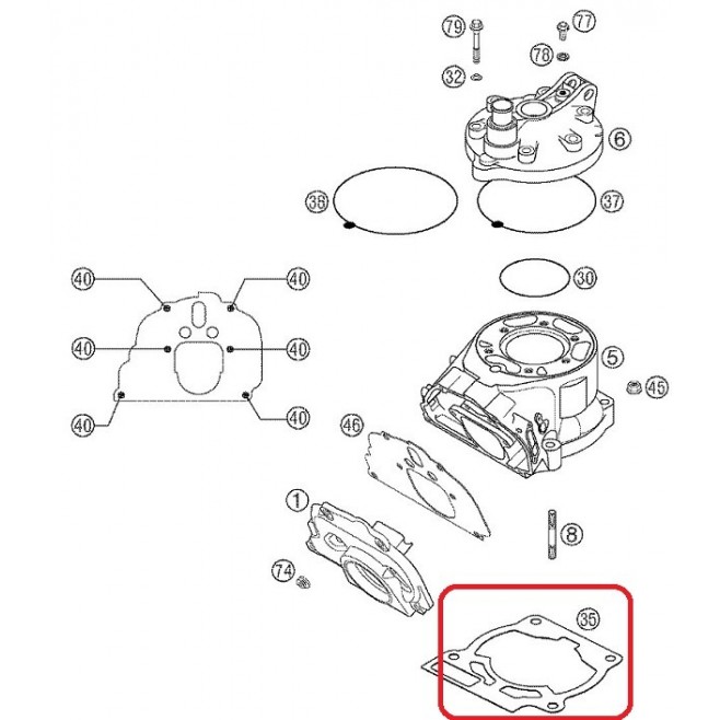 Cylinder Gasket KTM te125 12-14 0,20 mm