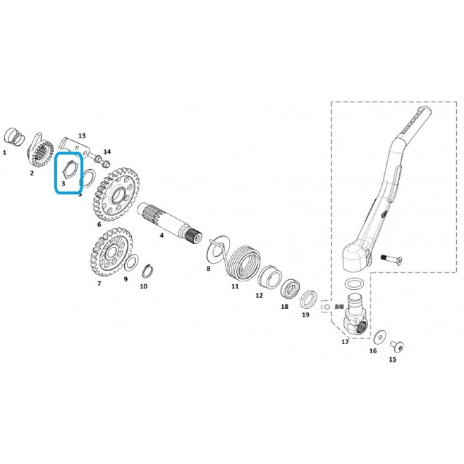 Seeger de 20 mm Front Sprocket int...
