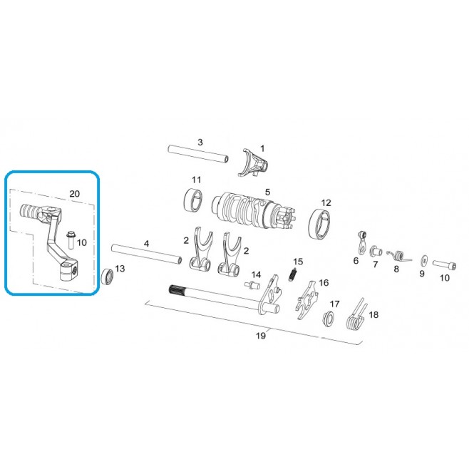 Pedal Cambio Gas Gas EC 125/250 98-05...