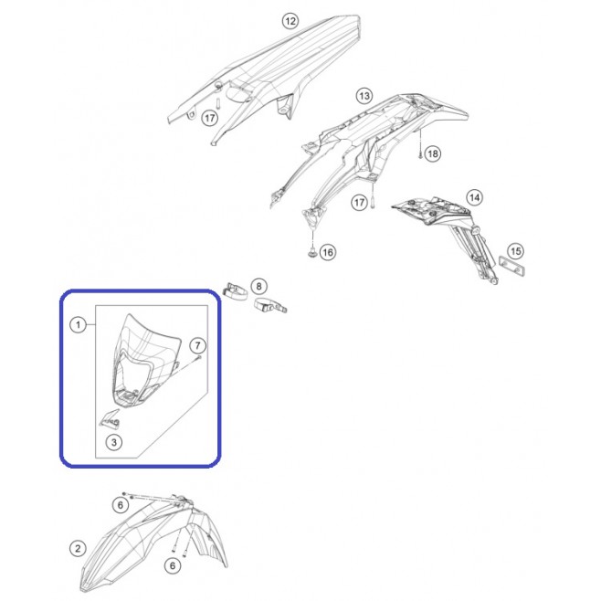 Porta-farol Husqvarna TE/FE 15-16 Branco
