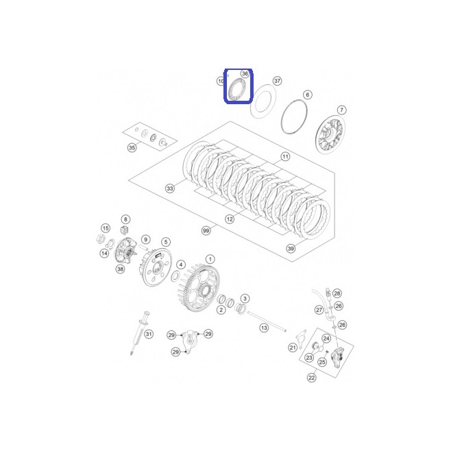 Anel Embraiagem KTM EXC-F 250 14-15...