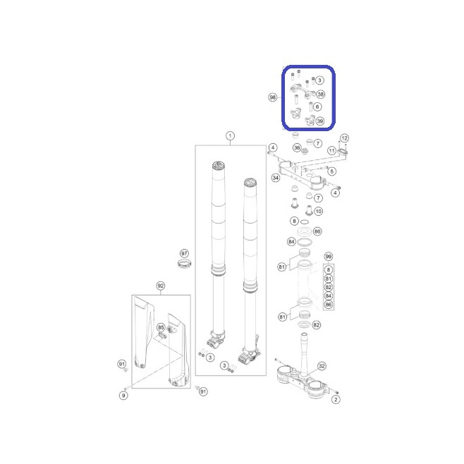 Soporte Manillar KTM Original SX/SX-F...