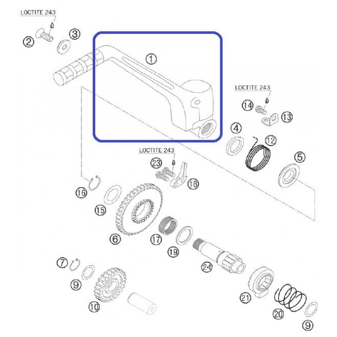 Pedal Arranque KTM EXC 250/300 04-06...