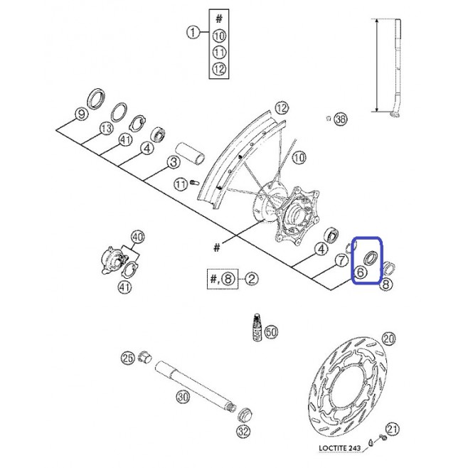 Retentor Roda Dianteira 26X37X7 KTM...