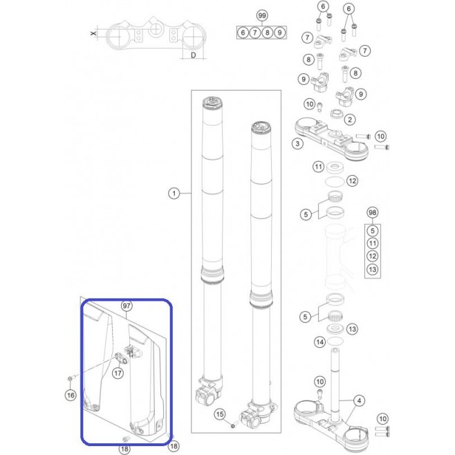 Protecteurs de Fourche KTM SX 85 18-...