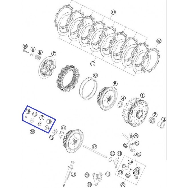 Arandelas Plato Presión Embrague KTM...