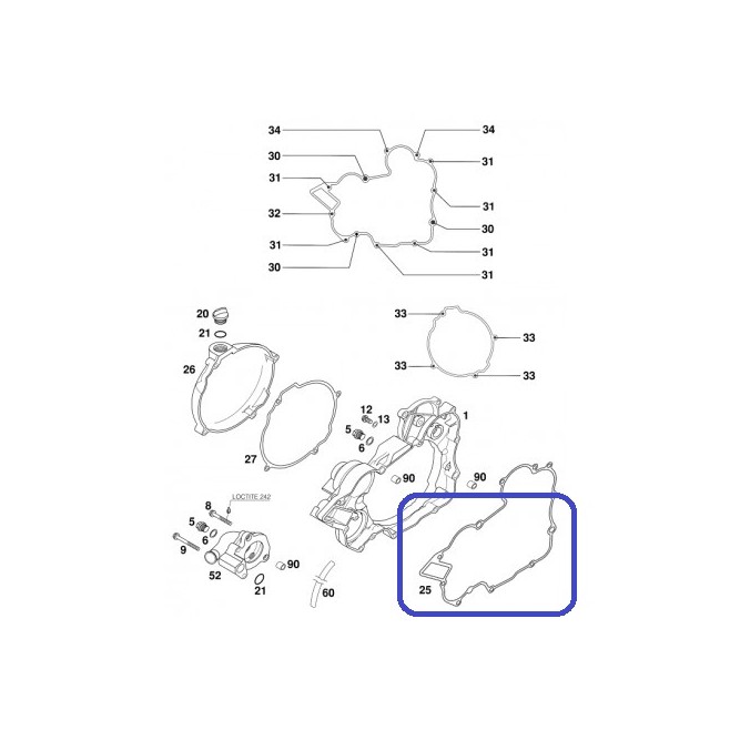 Junta Cárter 0,5 mm KTM EXC 200 00-02