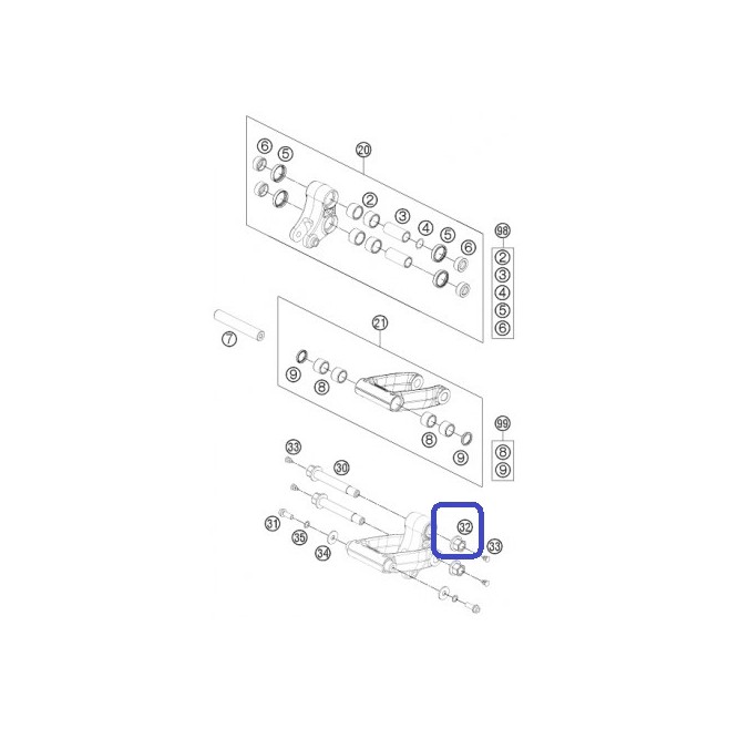 Self-locking Nut KTM HUSABERG M14X1.5