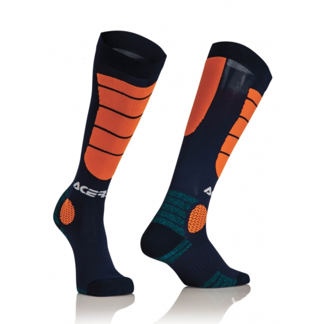 Meias Acerbis MX Impact Azul/Laranja