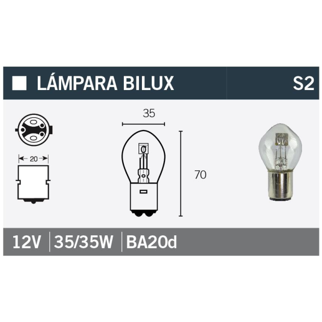 Lampe 12V 35/35W