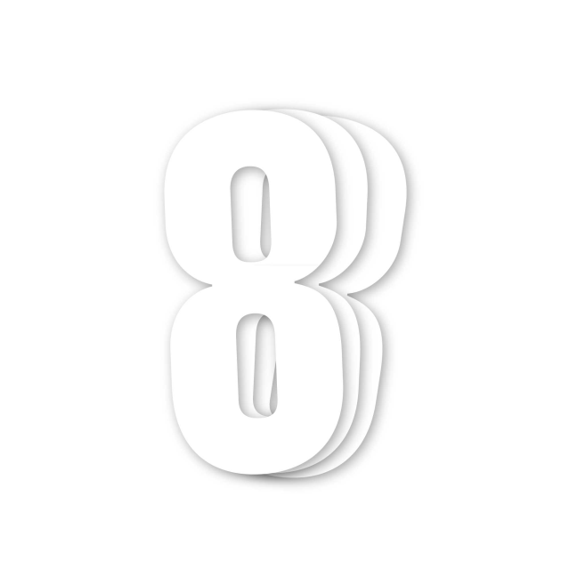 Numéros Vinyle blanc -Pack de 3...