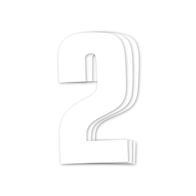 Numéros Vinyle blanc -Pack de 3...