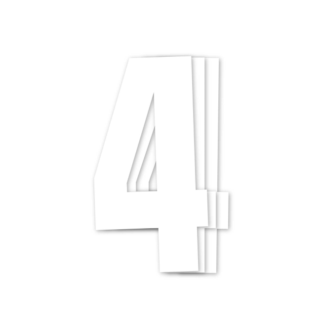 Numéros Vinyle blanc -Pack de 3...