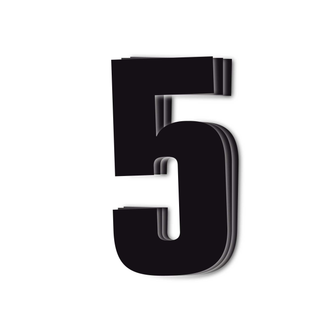 Numéros Vinyle Noir -Pack de 3 Unités...