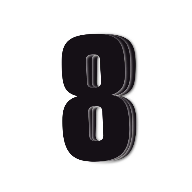 Numéros Vinyle Noir -Pack de 3 Unités...