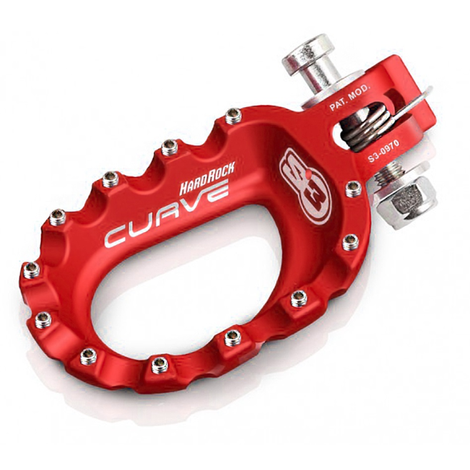 Foot Pegs Aluminum S3 Curve Red