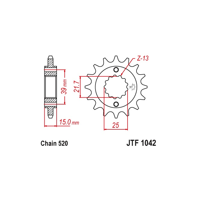 Pignon Moto AFAM 13 Dents - Pas 520 - Acier Qualité - Compatible Kymco 250 Maxxer