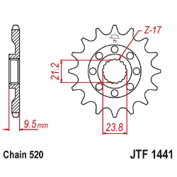Pinhão JT Suzuki RMZ 450 05-12 2