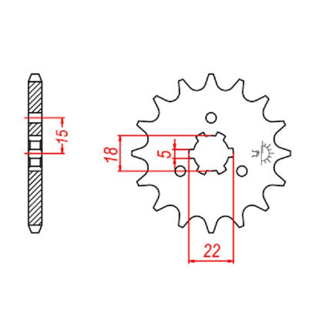 Front Sprocket JT Kawasaki KX 125 94-08