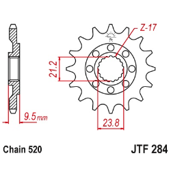 Pinhão JT Honda CR 250 R... 2