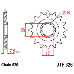 Pinhão JT Honda CR 125 87-03
