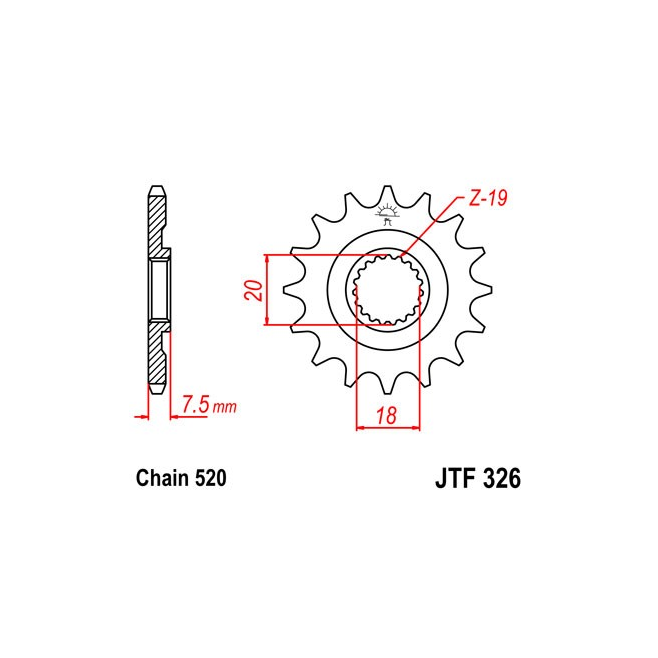Front Sprocket JT Honda CR 125 87-03