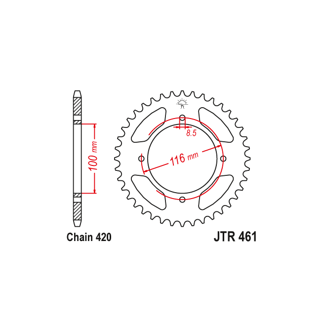 Couronne JT Kawasaki KX 80 86-97