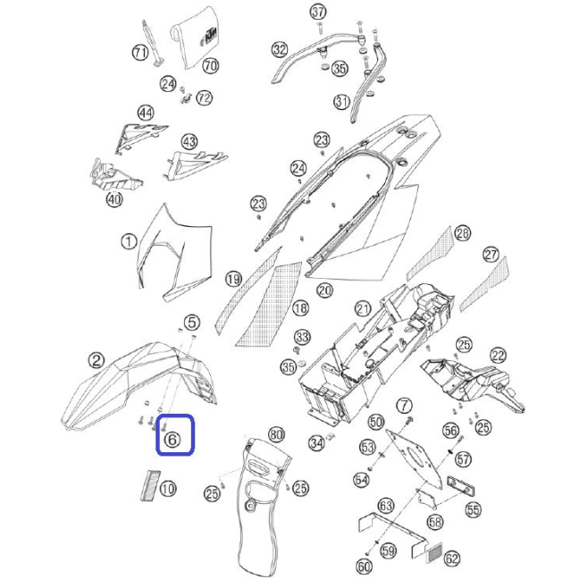 Parafuso KTM M6 x 20 WS=8