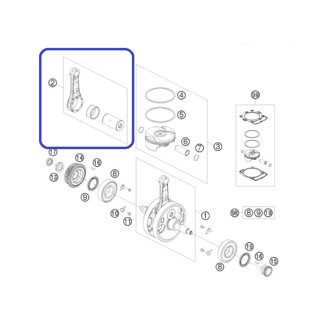 Connecting Rod Kit KTM EXC 450 08-11...
